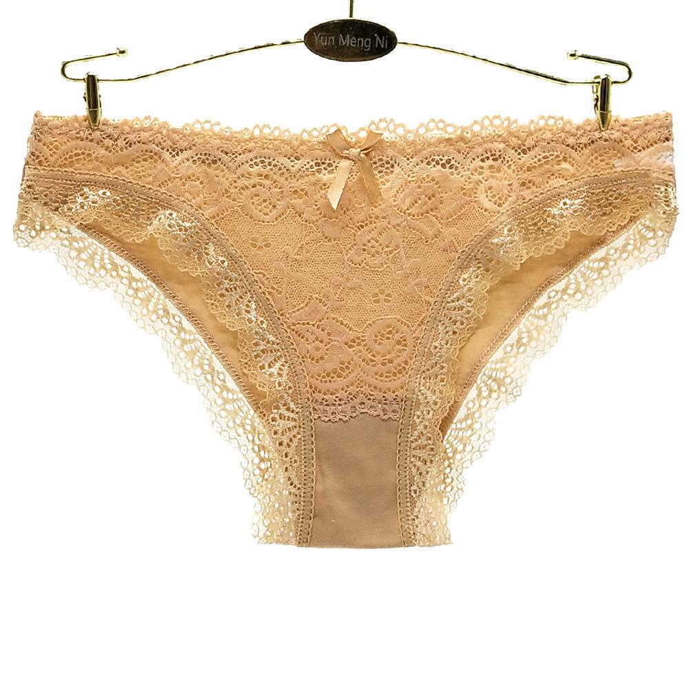 Woman Underwear Women's Cotton Sexy Panties Briefs Solid Lace Girls Ladies Knickers Intimates 6 Pcs