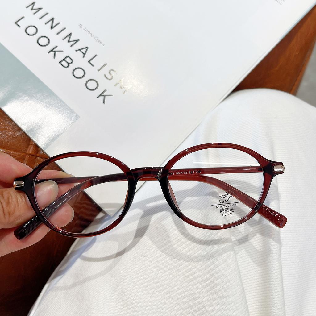 Zhao Ruth nerd oval myopia glasses frame female art college wind anti-blue flat mirror male