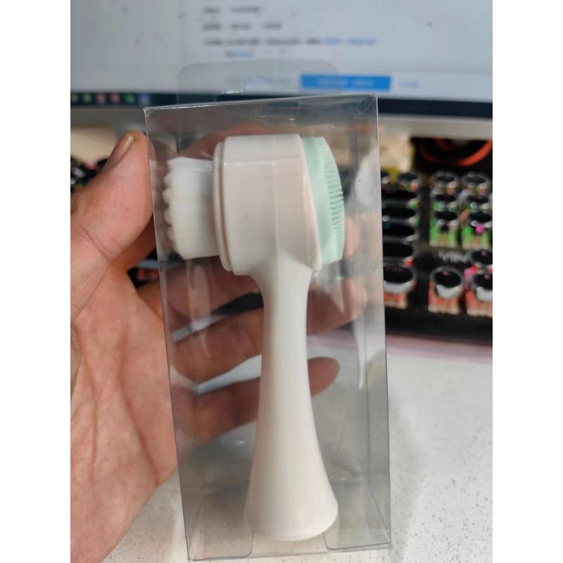 

1шт 3D силиконовая щетка для лица, ручная очищающая щетка, очищающее средство для лица, мягкая щетка для чистки волос, двухсторонняя массажная щетка opp