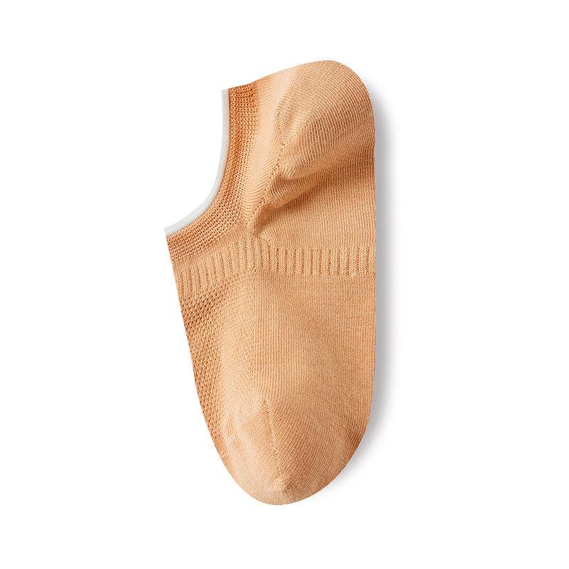Women's Spring and Summer Thin Mesh Pure Cotton Shallow Mouth Antibacterial Invisible Boat Socks
