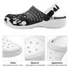 White Printed EVA Clogs Women Men Breathable Lightweight Slip On Garden Beach Pool Bathroom Home Casual Shoes Beach Travel Wear