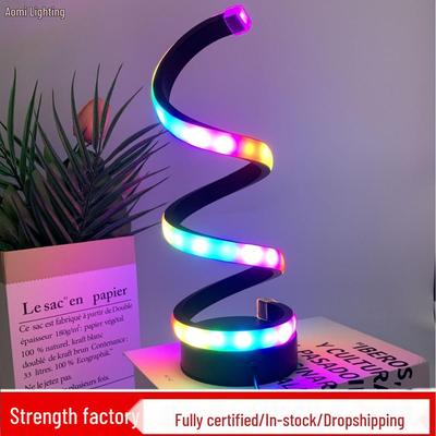 Modern RGB Spiral Table Lamp: 36 Modes, Minimalist Design, USB Plug-in