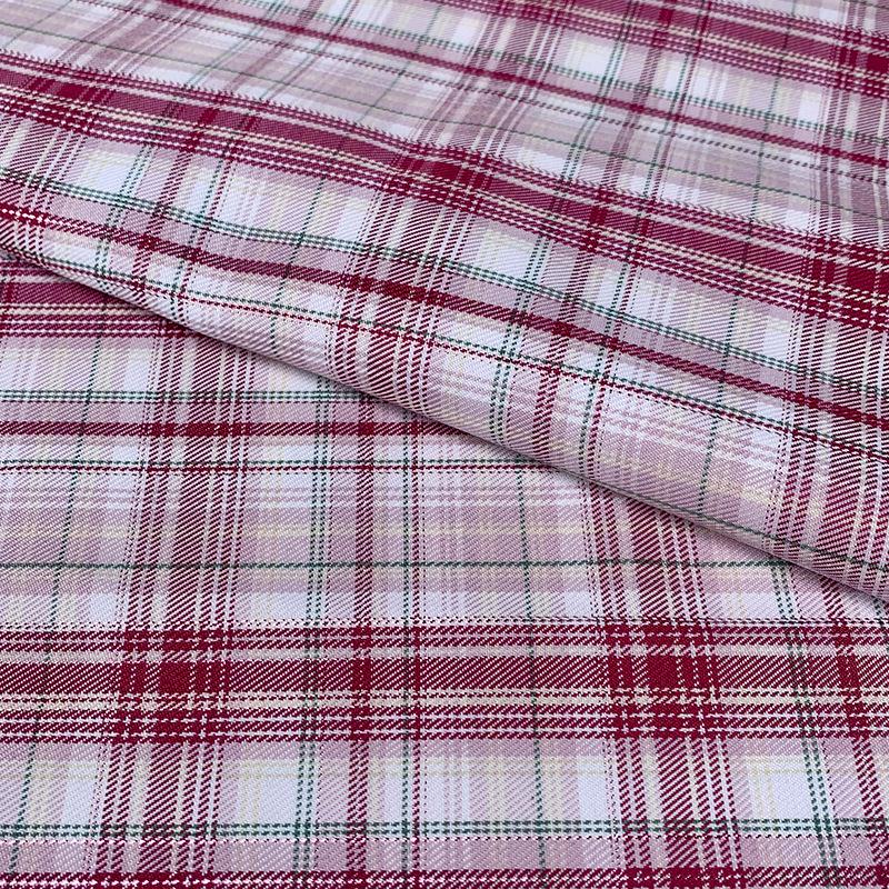 New Plaid Polyester Yarn-Dyed Fabric with Gold & Silver Threads for DIY Pleated Skirts