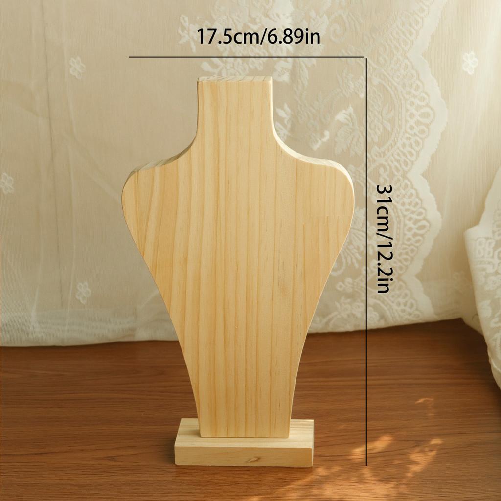 Wood Portrait Necklace Holder Vintage Jewelry Display Stand Counter Necklace Storage Display Rack Women's Jewelry Shelf