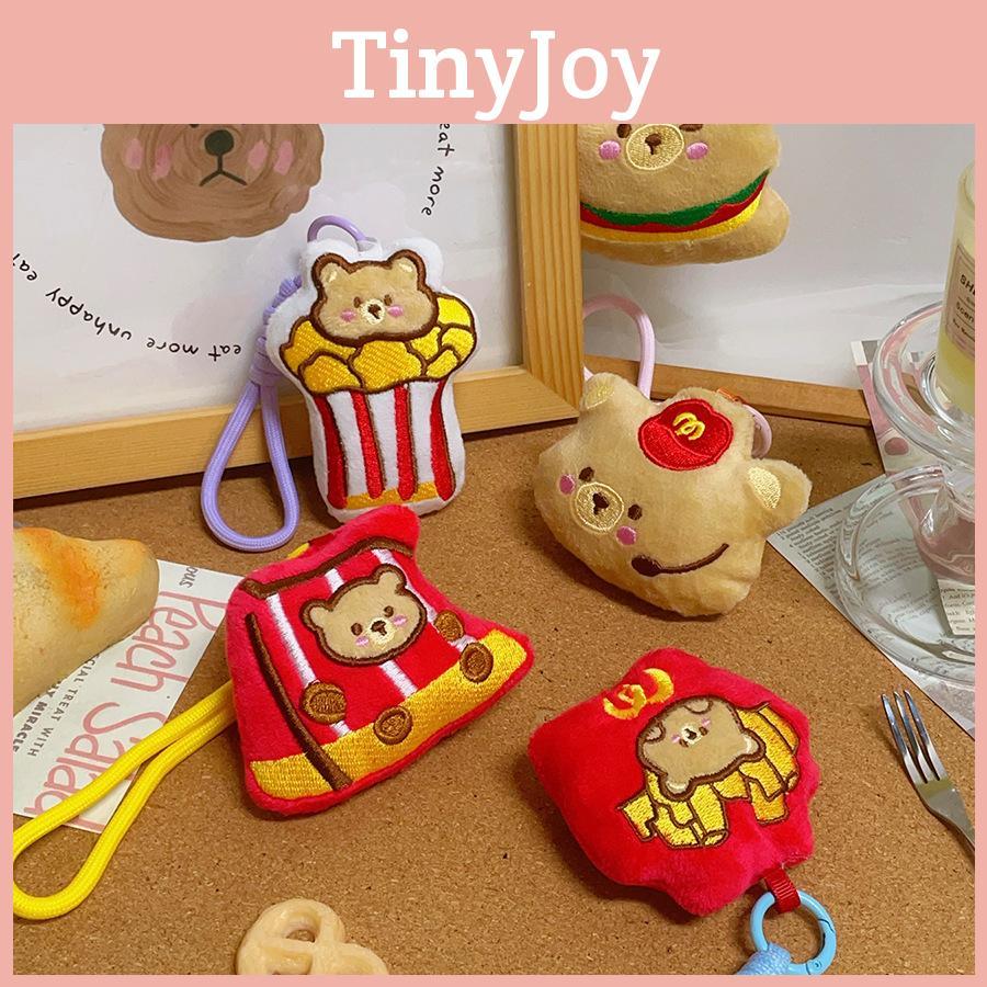 Plush Food Bear Keychain With Short Pile Fabric For Couples And Gift Giving