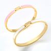 Fashionable Stainless Steel Titanium Bracelet Women's Simple Versatile Cold Electric Plating 18K Gold Plated Diamond Drip Glue