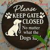 Vintage Dog Silhouette Humorous Round Aluminum Sign