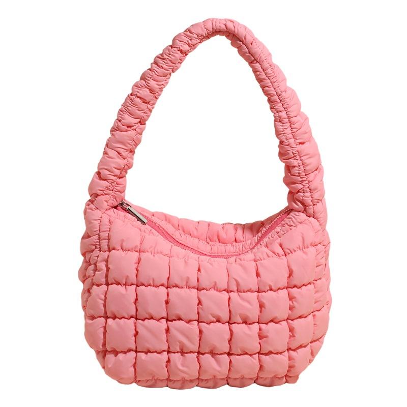 2025 new pleated rhombus casual portable underarm bag women's fashion versatile casual large-capacity shoulder messenger bag