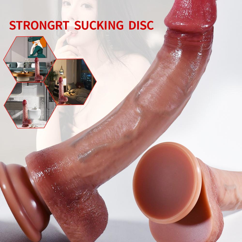 7.9Inch Liquid Silicone Dildo Simulation Phallus Orgasm Artifact Female Masturbator Adult Products