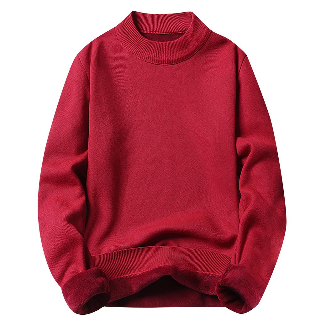 Męski sweter Sweter z zabudowanym dekoltem Jednolity kolor Wąski, dolny sweter