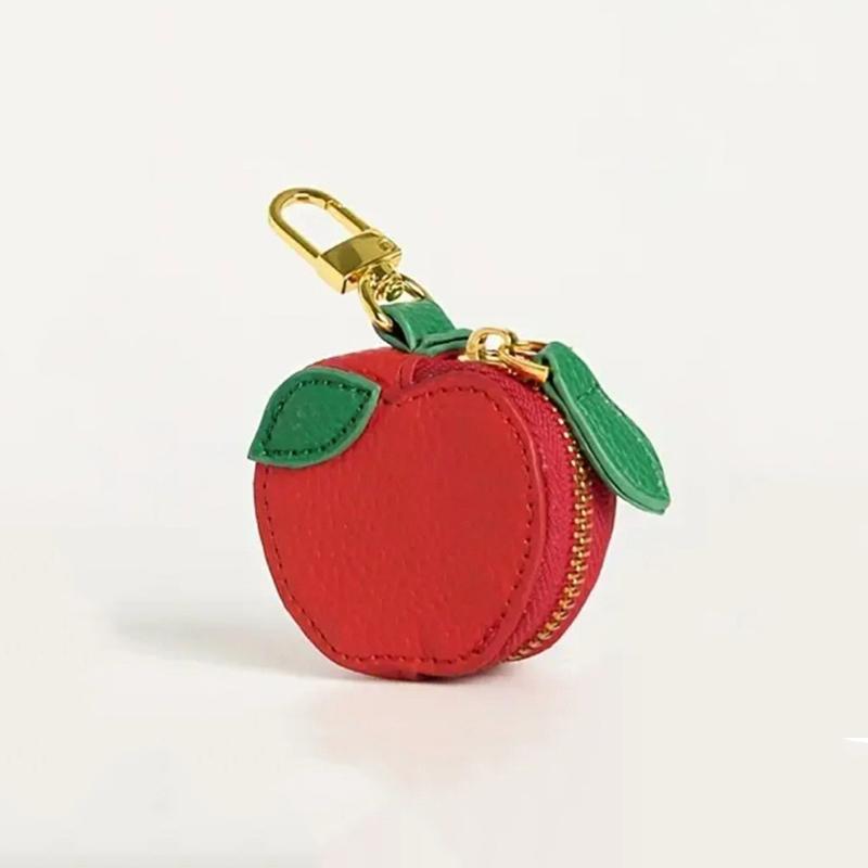 WTEMPO Cute Strawberry Lemon Shaped Coin Purse with Keychain Mini Change Purse Holiday Creative Special Gifts Wedding Birthday Christmas