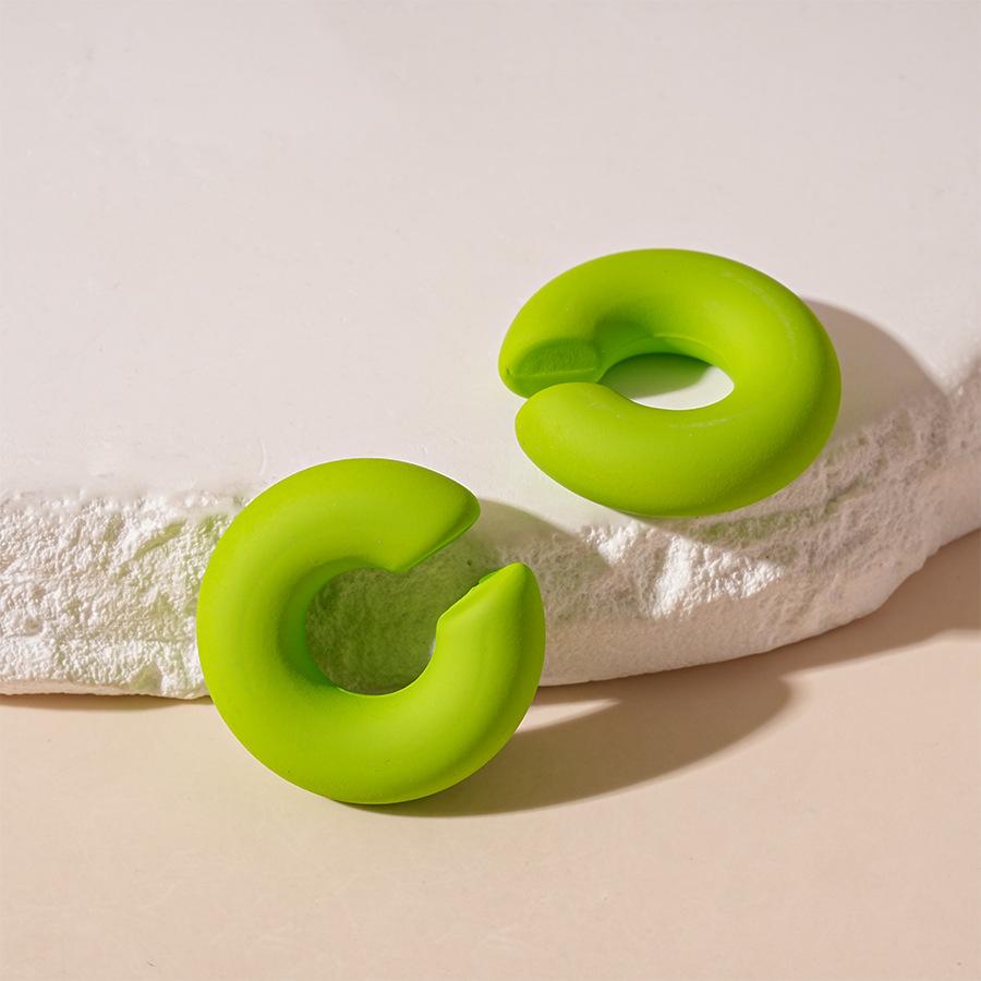 1Pair Sweet Cool Candy Ear Clip For Women Texture Colorful No Pierced Ear Cuff Female Party Daily Jewelry