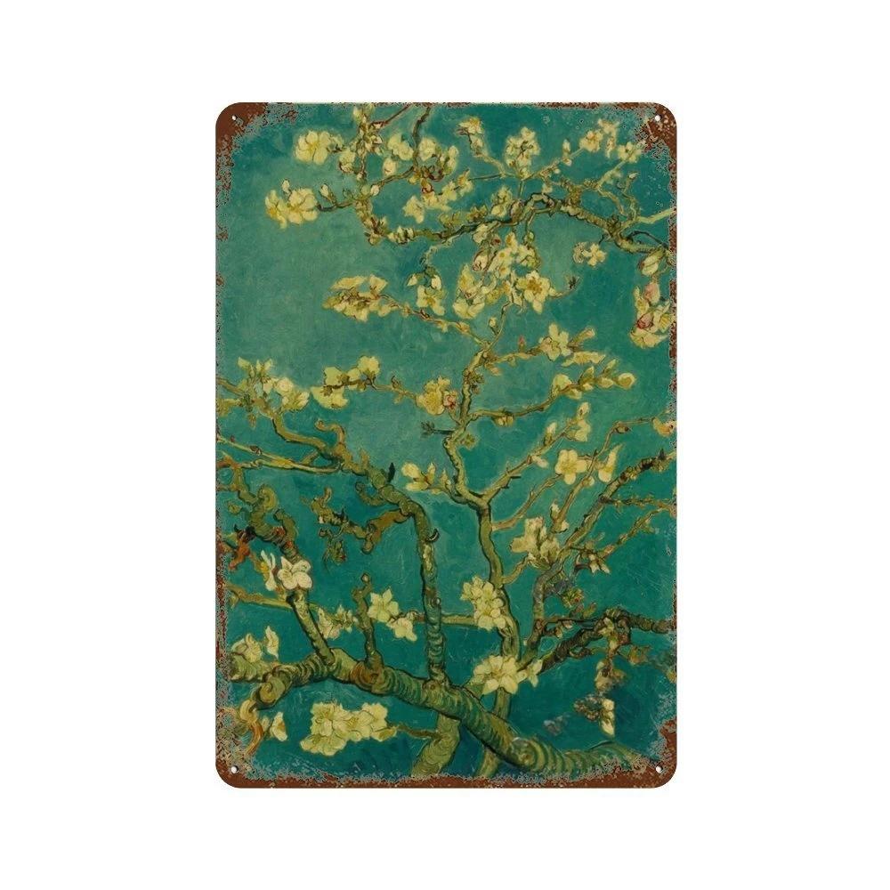 Affiche de Collection de Peintures à l'Huile Célèbres Vintage Décorative Van Gogh Plaque Métallique en Étain Pour Atelier Pièce de Maison Décoration Murale Artistique