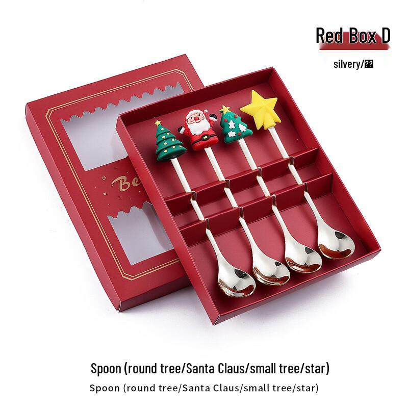WA Fun Doll Christmas Stainless Steel Cutlery Four-piece Set