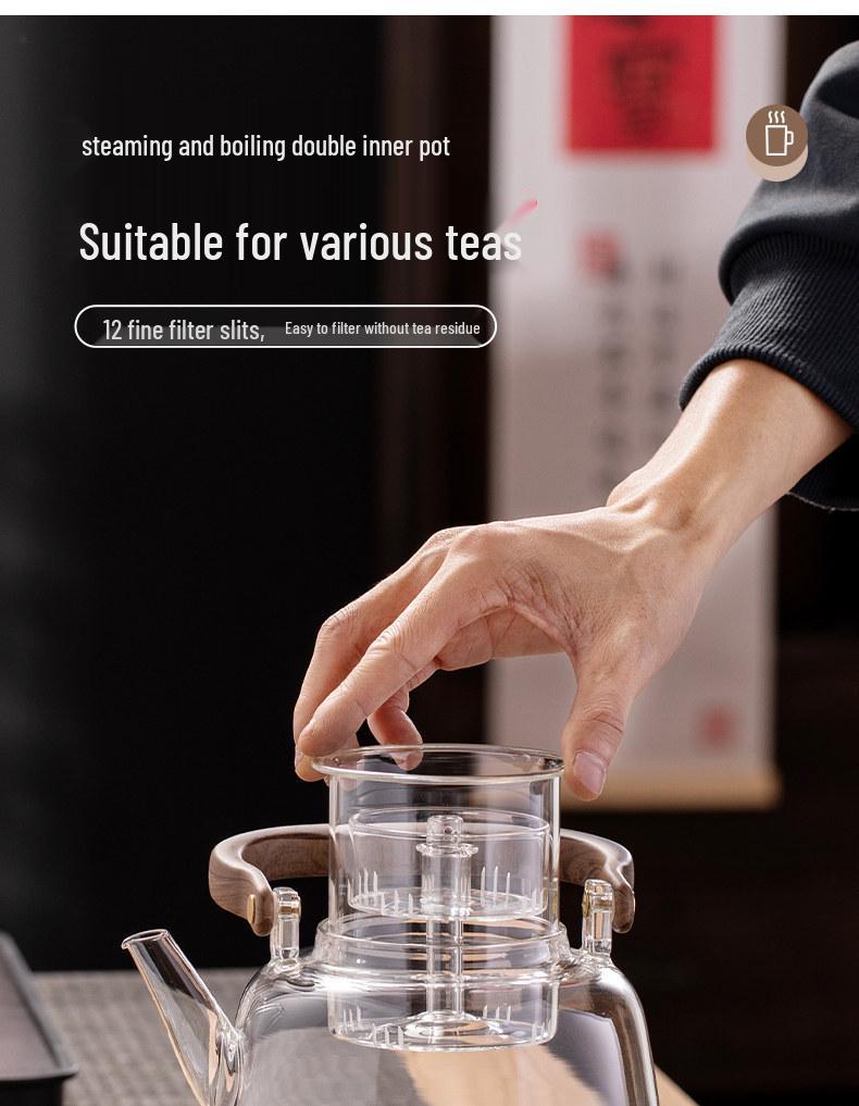 2026 Electric Ceramic Tea Set: High-Temperature Resistant Glass Kettle & Household Teapot for Brewing