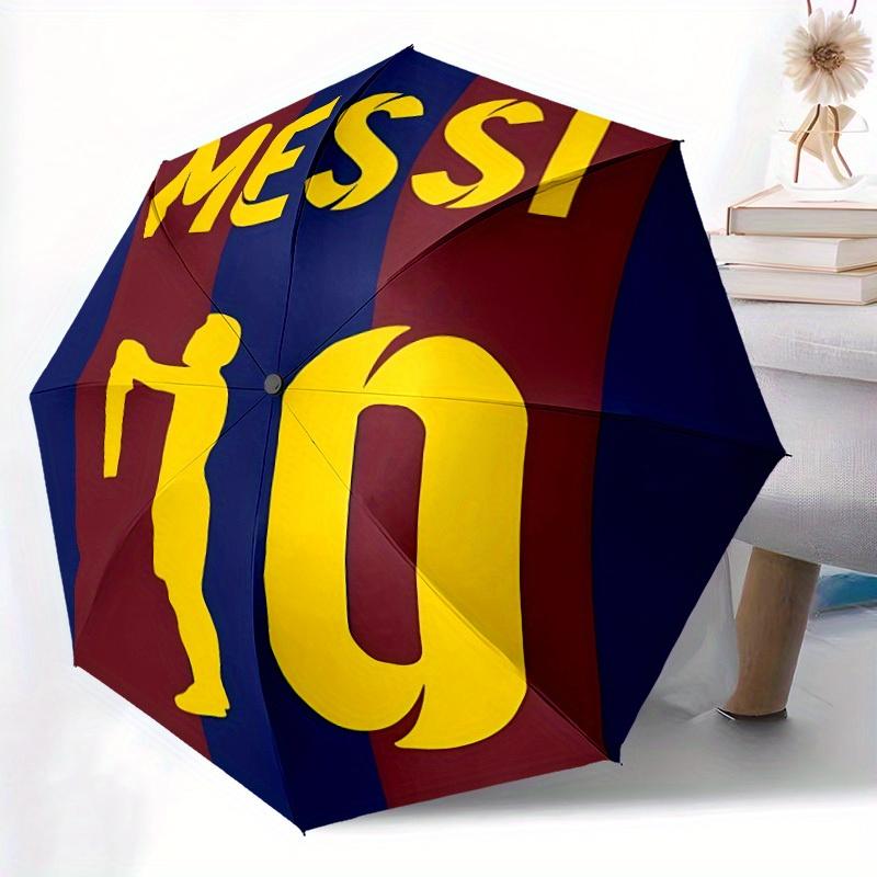 Messi Automatic Folding Cute Umbrella, 8 Ribs for All-Season Use, Portable for Travel & Outdoor Activities A0819074
