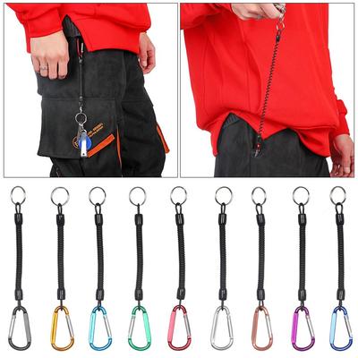 Camping Camping Carabiner Anti-lost Phone Keychain Portable Fishing Lanyards Spring Elastic Rope