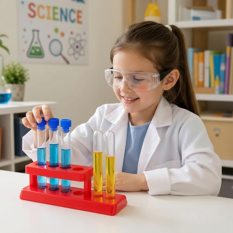 Kunststoff Reagenzglashalter Ständer Verdickt Langlebig Rot Bürettenständer Für Kinder DIY Wissenschaftsexperimente