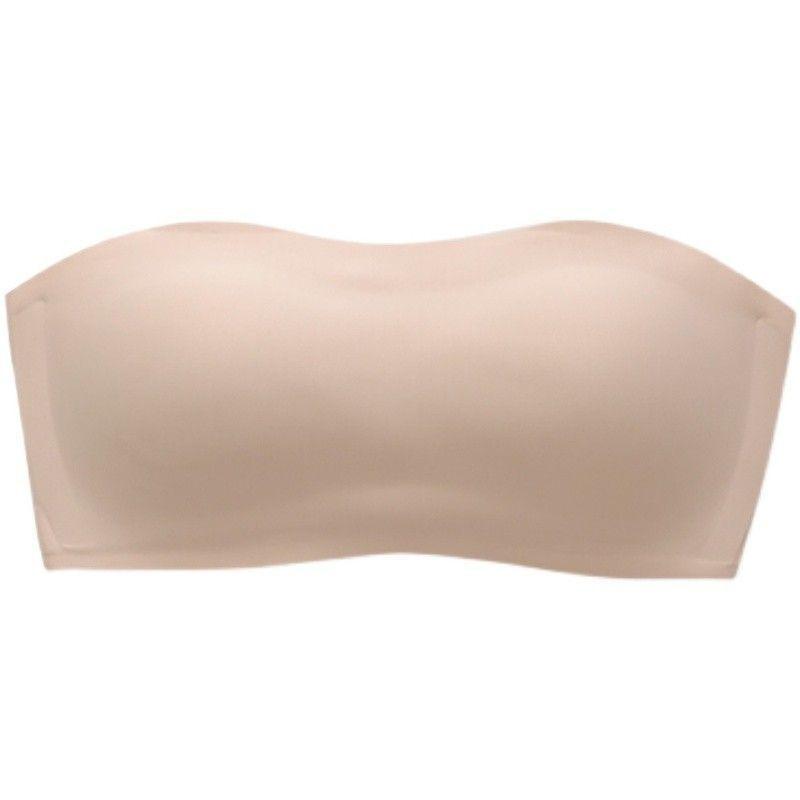 Seamless Strapless Bra Soft Wireless Bandeau with Side Support and Light Padding for Everyday Comfort and Shaping