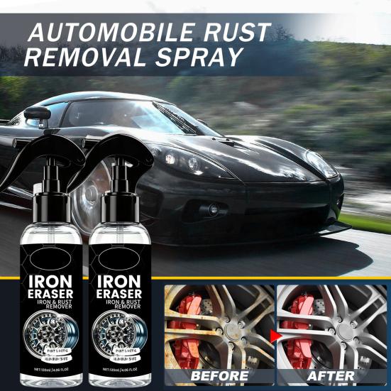 Yousheng Iron Remover Spray for Cars, Rust Remover for Wheels Brake Dust, 120ml Metal Cleaner for Auto Paint, Fast Dissolve Rust Stain
