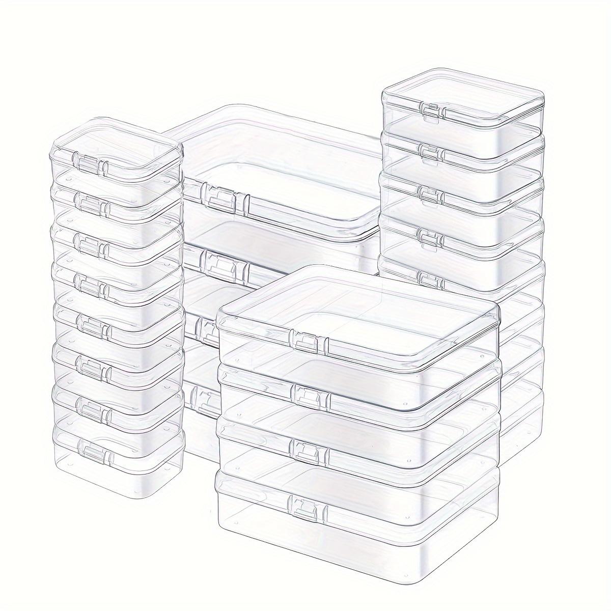 

24 Pcs Clear Plastic Storage Box Set Multi-Purpose Organizer for Buttons Jewelry Beads Seeds Craft Projects