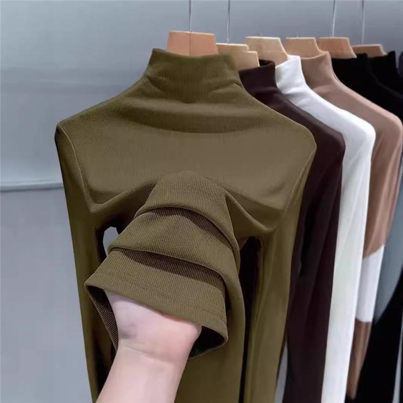 Women's Warm Half High Neck Base Shirt For Autumn And Winter