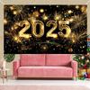 2026 New Year Theme Party Background Fireworks Golden Balloon Clock Banner Decoration Happy New Year Family Photo Supplies