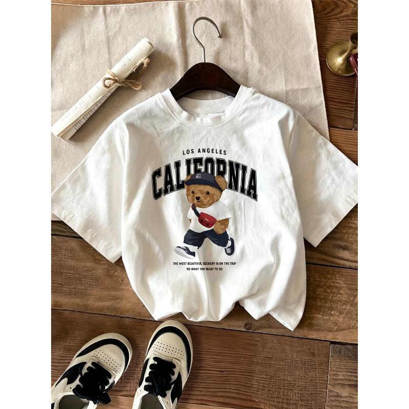 Women'S California Bear Graphic T-Shirt - Los Angeles Sports Design, Short Sleeve Crew Neck, Lightweight Polyester, Spring/Summer