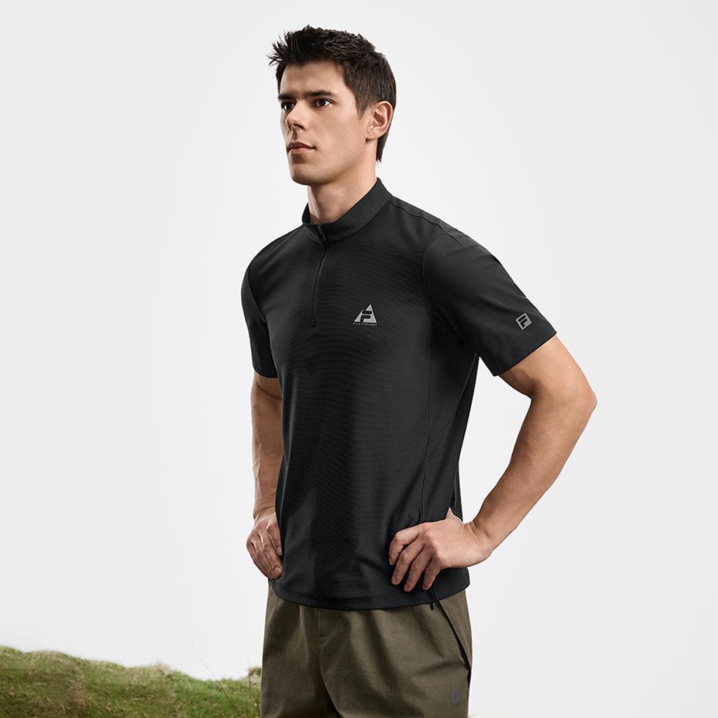 FILA Explore Minimalist Personality Trend Sports Casual Outdoor Versatile Lightweight Comfortable Short Sleeve T-Shirt Men tops A11M617104FBK