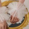 2 Stück Weiße Spitze und Perlen Fingerlose Übersärmel Modische Elegante Ärmel für Besondere Anlässe