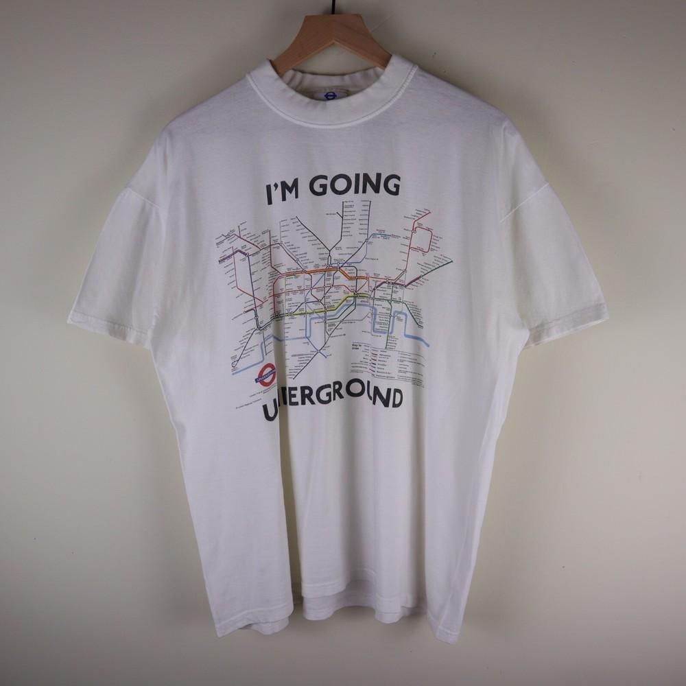 Vintage London Underground Transit System Shirt Adult XL 23x27.5 Unisex T-Shirt XL