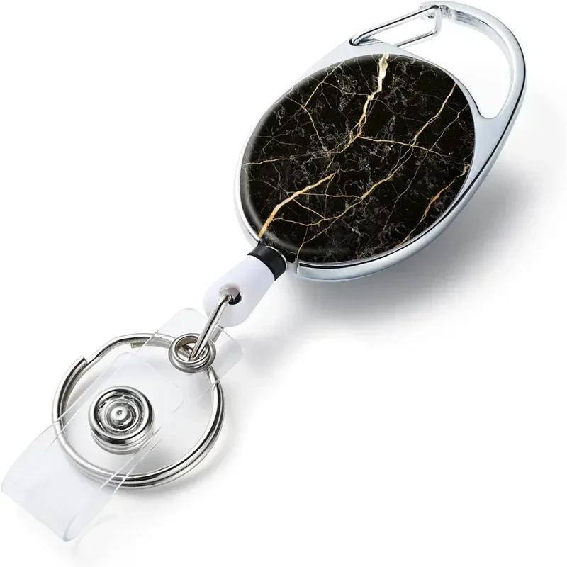 1pc Retractable Badges Holder Nylons Cord Keyrings Quality Retractable Keychains Name Tag Holder Keyring ID Card Key Ring