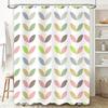 Modern Leaves Pattern Shower Curtain Water-Resistant Fabric Perfect Bathroom Decoration for Home Decorations 72 inches x 84 inch