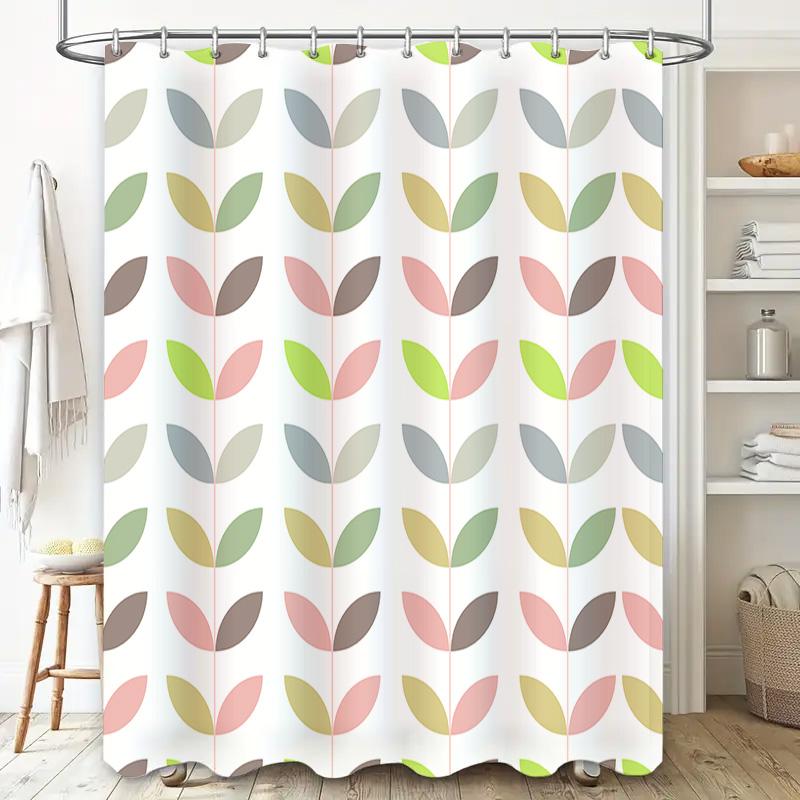 Modern Leaves Pattern Shower Curtain Water-Resistant Fabric Perfect Bathroom Decoration for Home Decorations 72 inches x 84 inch