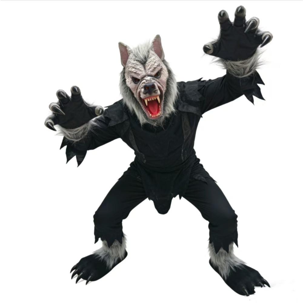 Sada kostýmu vlkodlaka Hrůzostrašné Halloween Vlčí maska Vlkodlačí drápy Rukavice Hrůza Role Play Žertovné rekvizity Oblečení na převlečení Cosplay Párty oblek