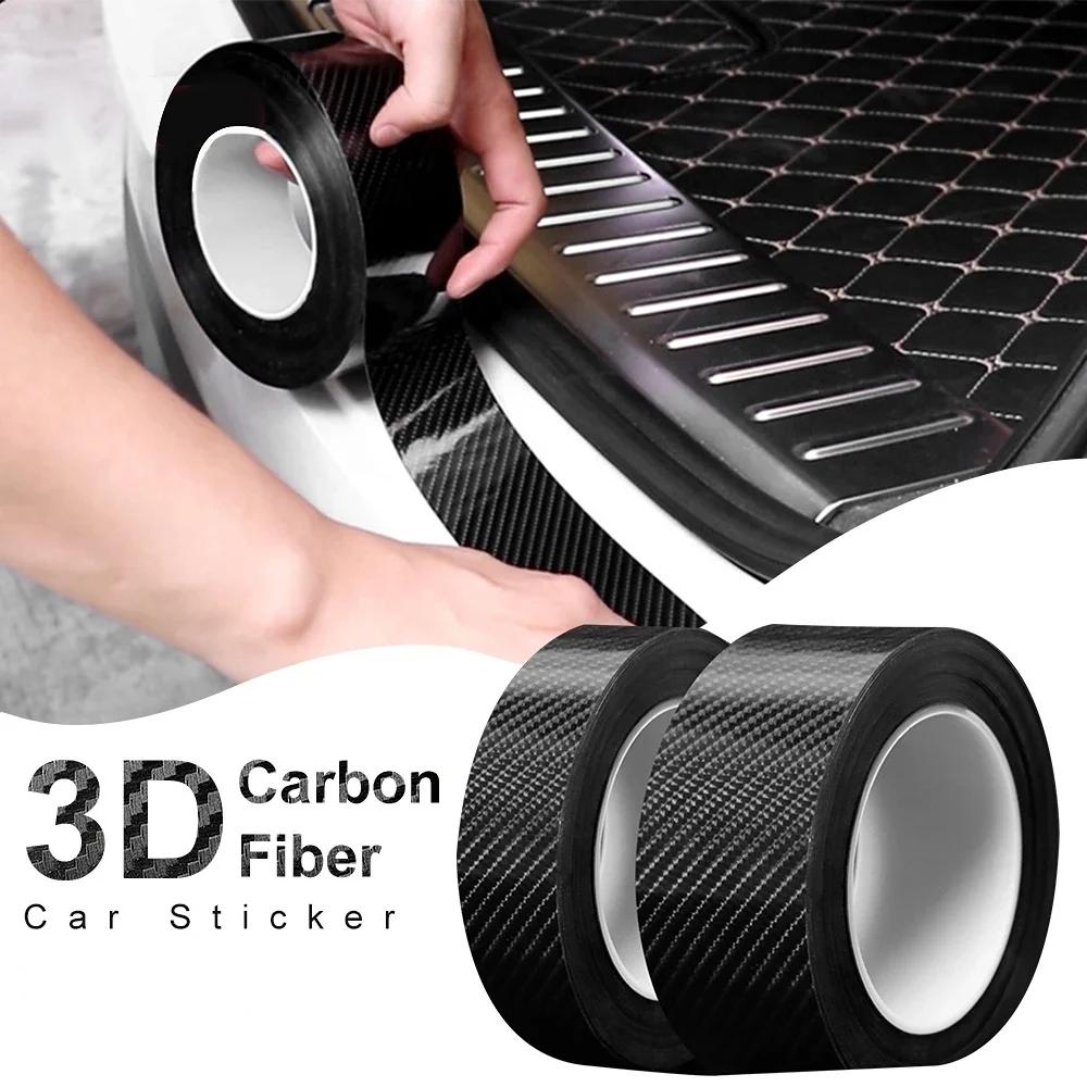 Nano Carbon Fiber Car Sticker DIY Paste Protector Strip Auto Door Sill Side Mirror Anti Scratch Tape Waterproof Protection Film