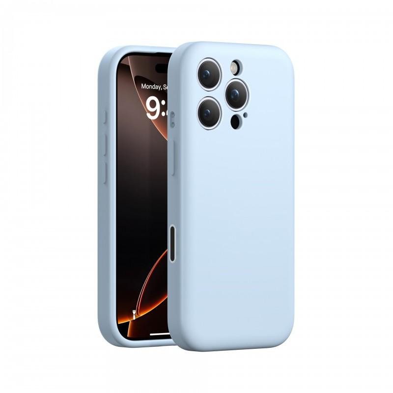 Liquid Silicone Phone Case IPhone 16 Pro Slim Solid Color Full Coverage With Smart Camera Button Shockproof Design