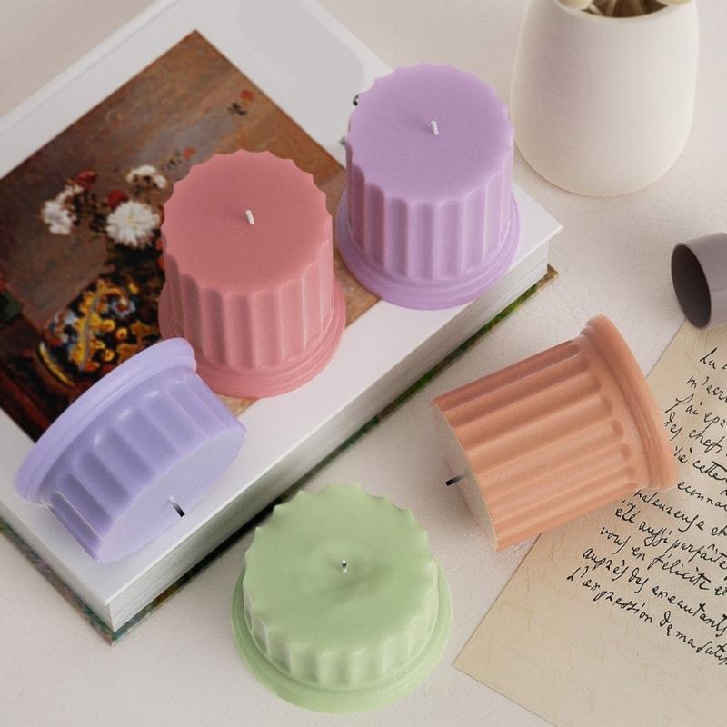 DIY Concrete Crafts Mould Roman Column Candle Silicone Mold 3D Cylinder Molds
