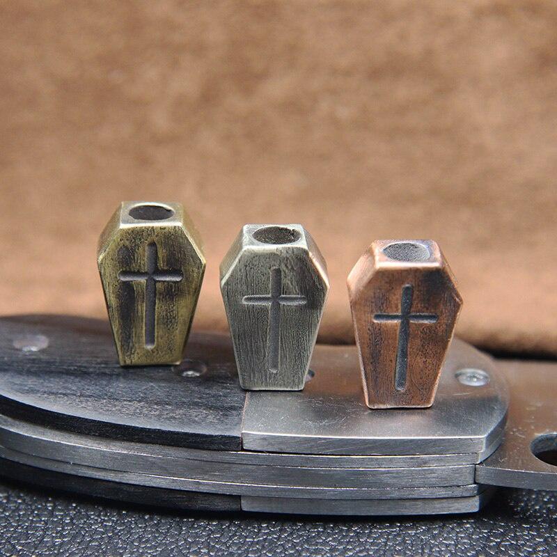 Cross Shield Knife Bead Κορδόνι Κρεμαστό κόσμημα Ορειχάλκινο Christian EDC Εργαλείο εξωτερικού χώρου Paracord βραχιόλι DIY Αξεσουάρ θρησκευτικής γοητείας