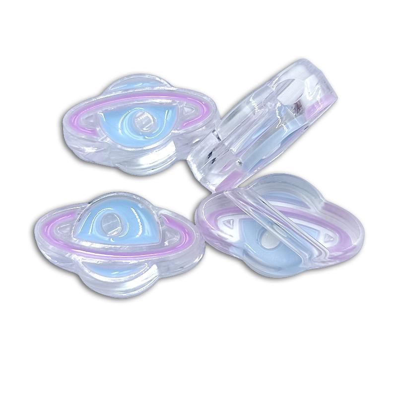 4Pcs 16*27mm Pendant Planet Acrylic Loose Beads DIY For Necklace Bracelet Jewelry Making