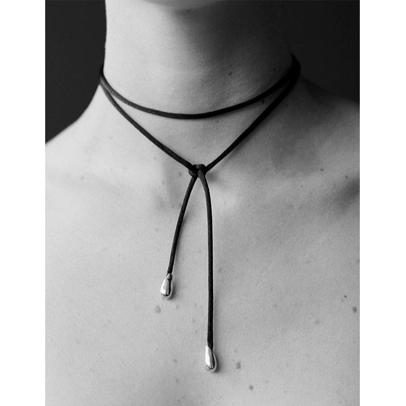 Korea Black Cord Pearl Pendant Necklace: Versatile, High-End Fashion Choker