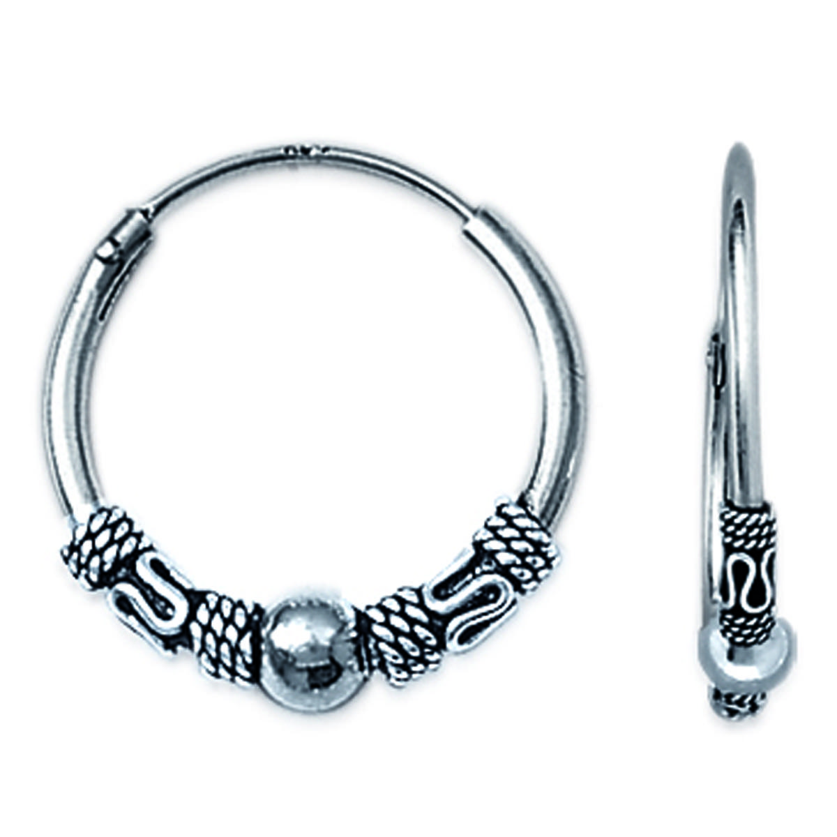 

Les Trésors De Lily [J3881] - Серебряные серьги-кольца Тайский - 1,8 см 3 мм