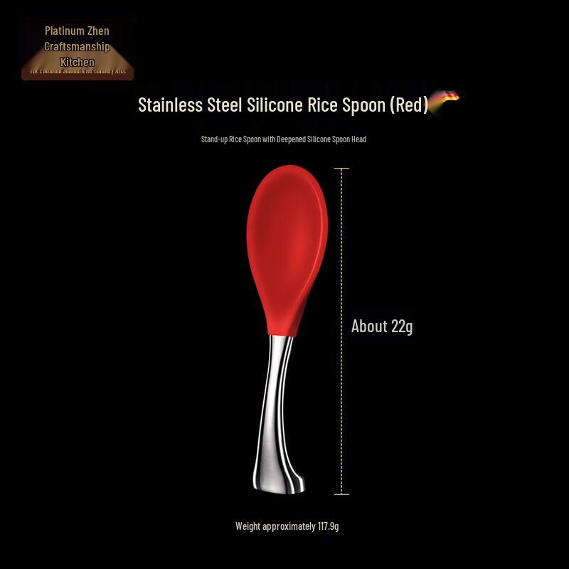Silicone Wooden Handle Rice Spoon