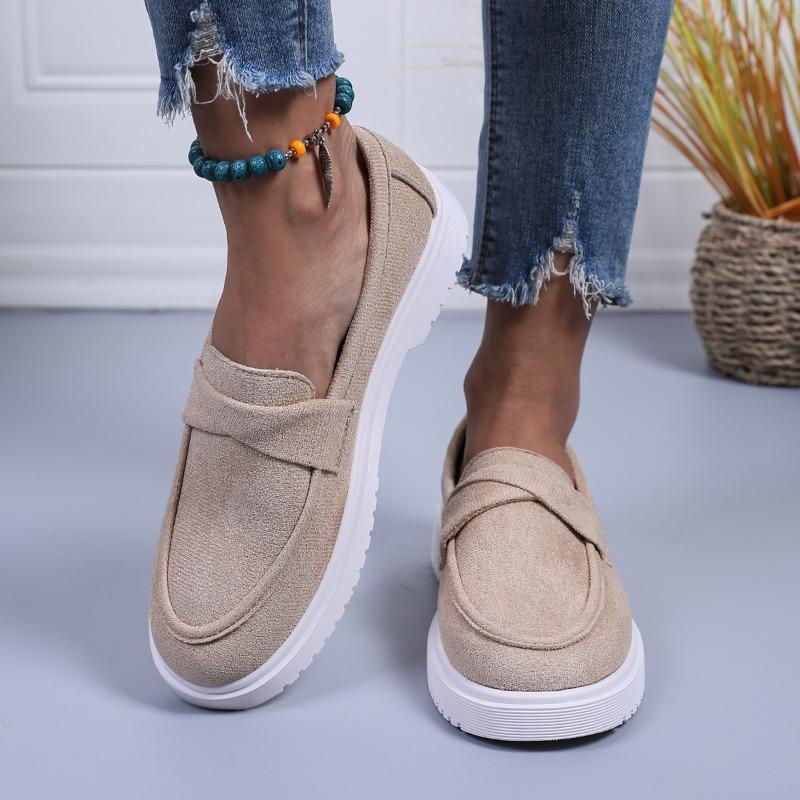 Fashion 2025 Women's Slip-On Loafers Retro Casual Flat Shoes Comfortable One-Step Moccasins Plus Size Light Breathable Walking Shoes