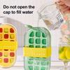 Water Bottle Ice Tray with Straw One-Click Release 2-in-1 Ice Cube Mold & Kettle Portable Water Bottle Vertical Ice Cube Tray for Freezer