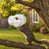 Dinosaurierkopf-Futterspender Eichhörnchen-Futterspender, Vormontiert mit Aufhängeseil, Wetterfest für Terrasse und Außenbereich, Gartendekoration, Wetterfest