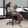 Executive Chair High Back Office Chair Knob-Control Lumbar Support Black