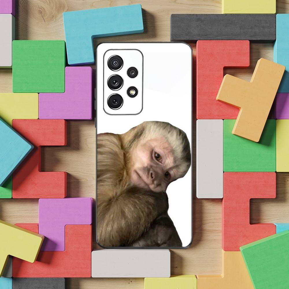 S-Sipping C-Caprisun Monkey Case For Samsung S21,S20,S10,Plus,S9,S22,S25,Ultra,S24,S23,FE,Lite,Soft Silicone Black