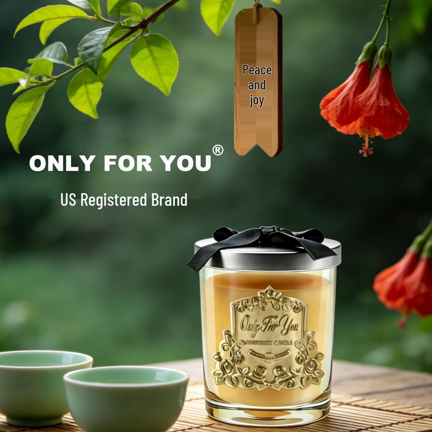 US Brand Metal Plaque Scented Soy Candle with Silver Lid - Essential Oil Fragrance Gift for Bedroom