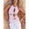 Summer New Product Women's Clothes French Style Design Bowknot Decoration Hanging Collar Backless Short Tops 4772009